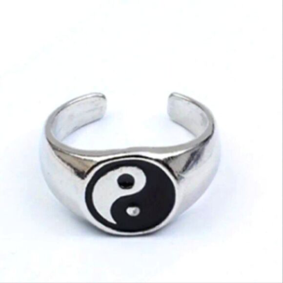 Retro Style Harmony Symbol Alloy Fashion Accessories Adjustable Ring - Picture 3 of 7